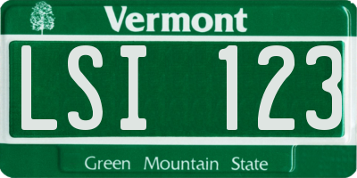 VT license plate LSI123