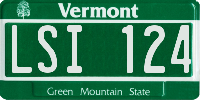 VT license plate LSI124