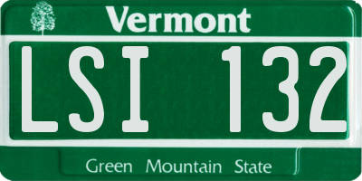 VT license plate LSI132
