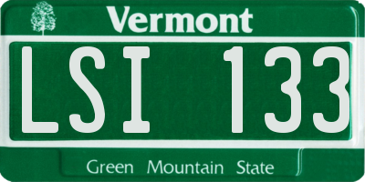 VT license plate LSI133