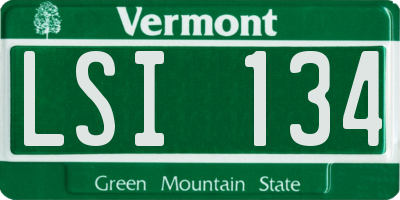 VT license plate LSI134