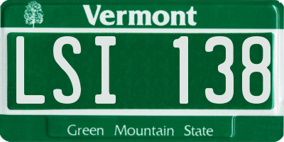 VT license plate LSI138