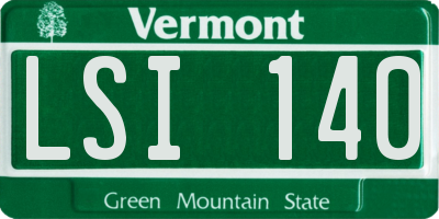 VT license plate LSI140