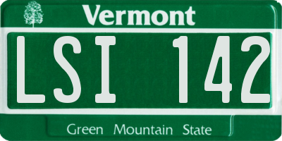 VT license plate LSI142