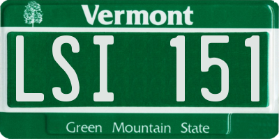 VT license plate LSI151