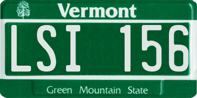 VT license plate LSI156
