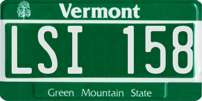 VT license plate LSI158