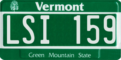 VT license plate LSI159
