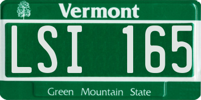 VT license plate LSI165