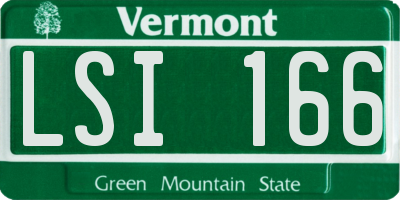 VT license plate LSI166