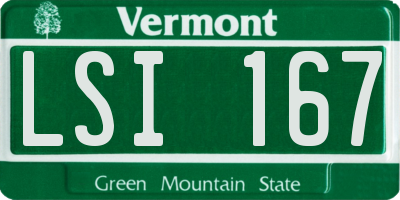 VT license plate LSI167