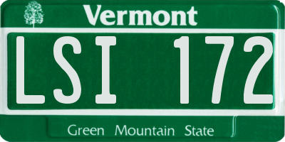 VT license plate LSI172