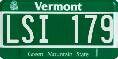 VT license plate LSI179