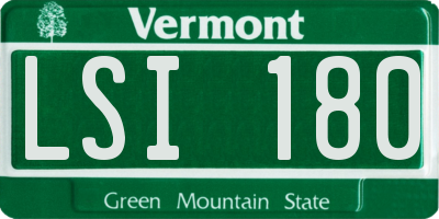 VT license plate LSI180