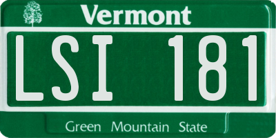 VT license plate LSI181