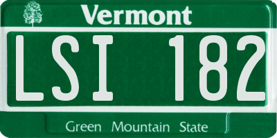VT license plate LSI182