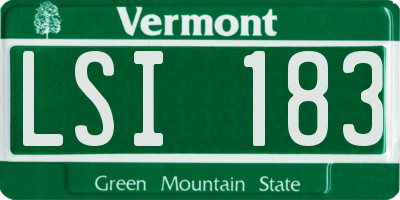 VT license plate LSI183