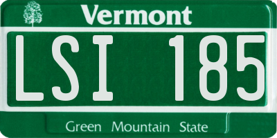 VT license plate LSI185
