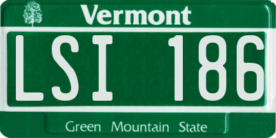 VT license plate LSI186