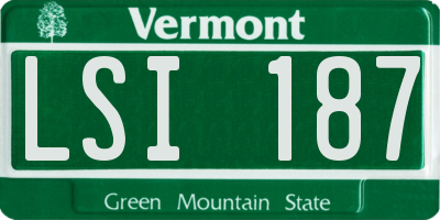 VT license plate LSI187