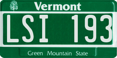 VT license plate LSI193