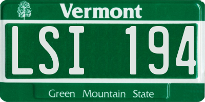 VT license plate LSI194