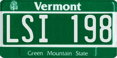 VT license plate LSI198