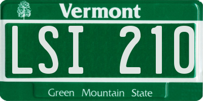 VT license plate LSI210