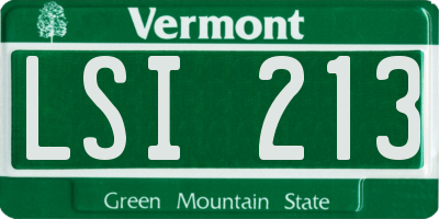 VT license plate LSI213