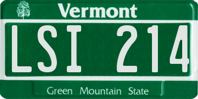 VT license plate LSI214