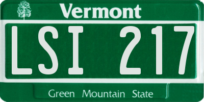 VT license plate LSI217