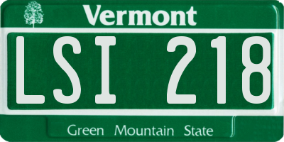VT license plate LSI218