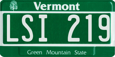 VT license plate LSI219