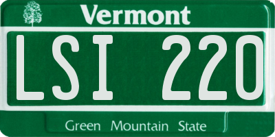 VT license plate LSI220