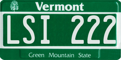 VT license plate LSI222
