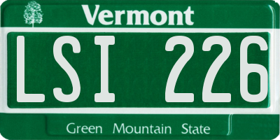 VT license plate LSI226