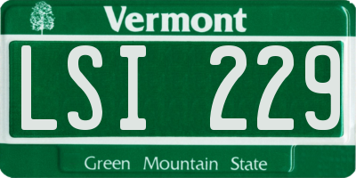 VT license plate LSI229