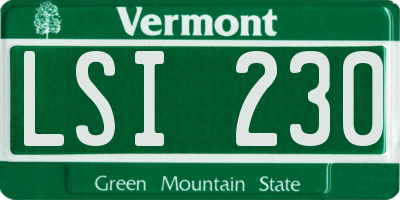 VT license plate LSI230
