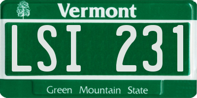 VT license plate LSI231