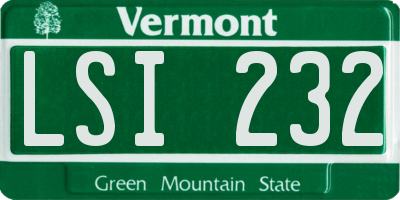 VT license plate LSI232