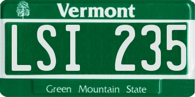 VT license plate LSI235