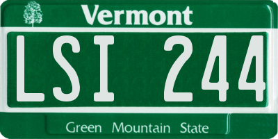 VT license plate LSI244