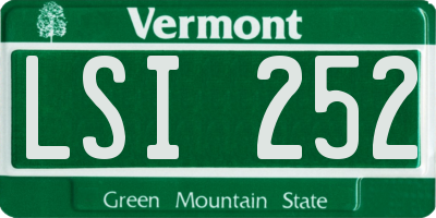 VT license plate LSI252