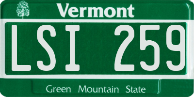 VT license plate LSI259