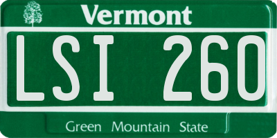 VT license plate LSI260