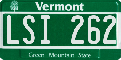 VT license plate LSI262