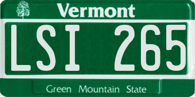 VT license plate LSI265