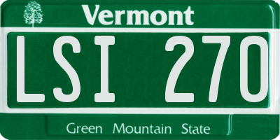 VT license plate LSI270