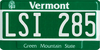 VT license plate LSI285