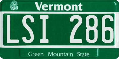 VT license plate LSI286